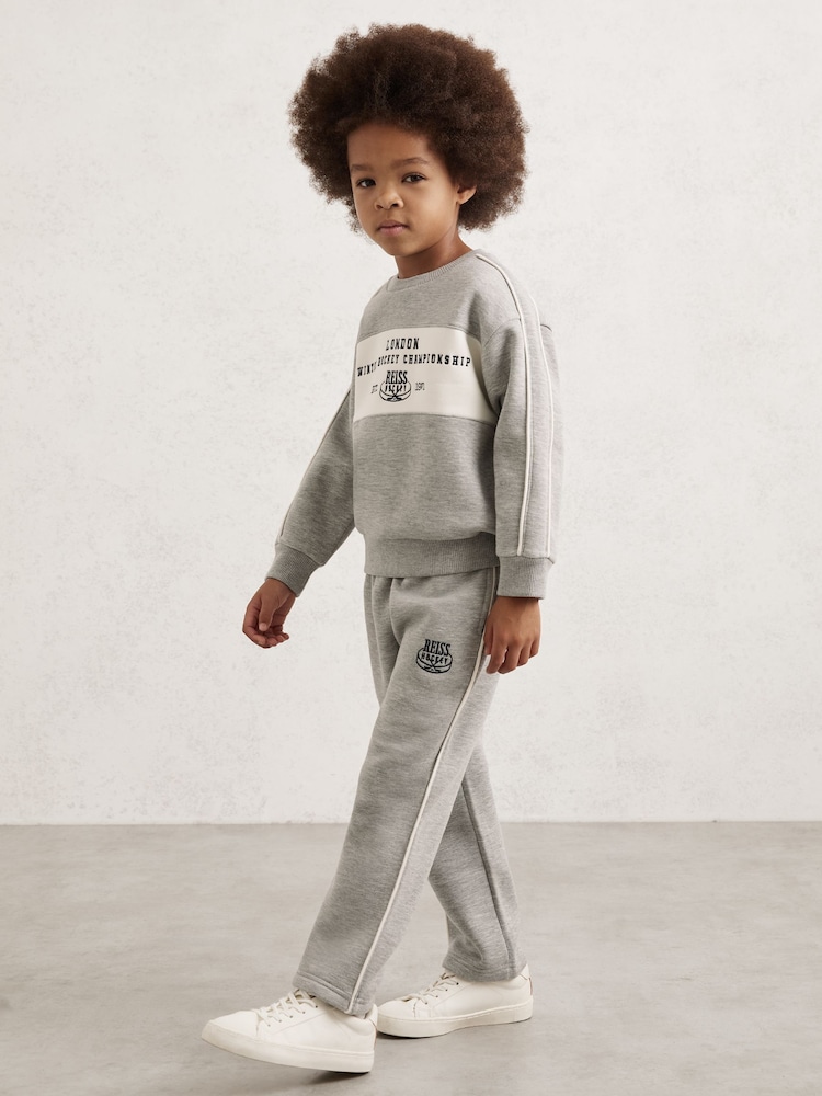 Reiss Grey Melange Eric 9-13 yrs Hockey Joggers - Image 1 of 4 Reiss Grey Melange Eric 9-13 yrs Hockey Joggers - Image 1 of 4
