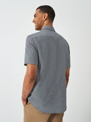 Crew Clothing Short Sleeve Linen Puppytooth Shirt - Imagem 2 de 4