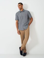 Crew Clothing Short Sleeve Linen Puppytooth Shirt - Imagem 3 de 4