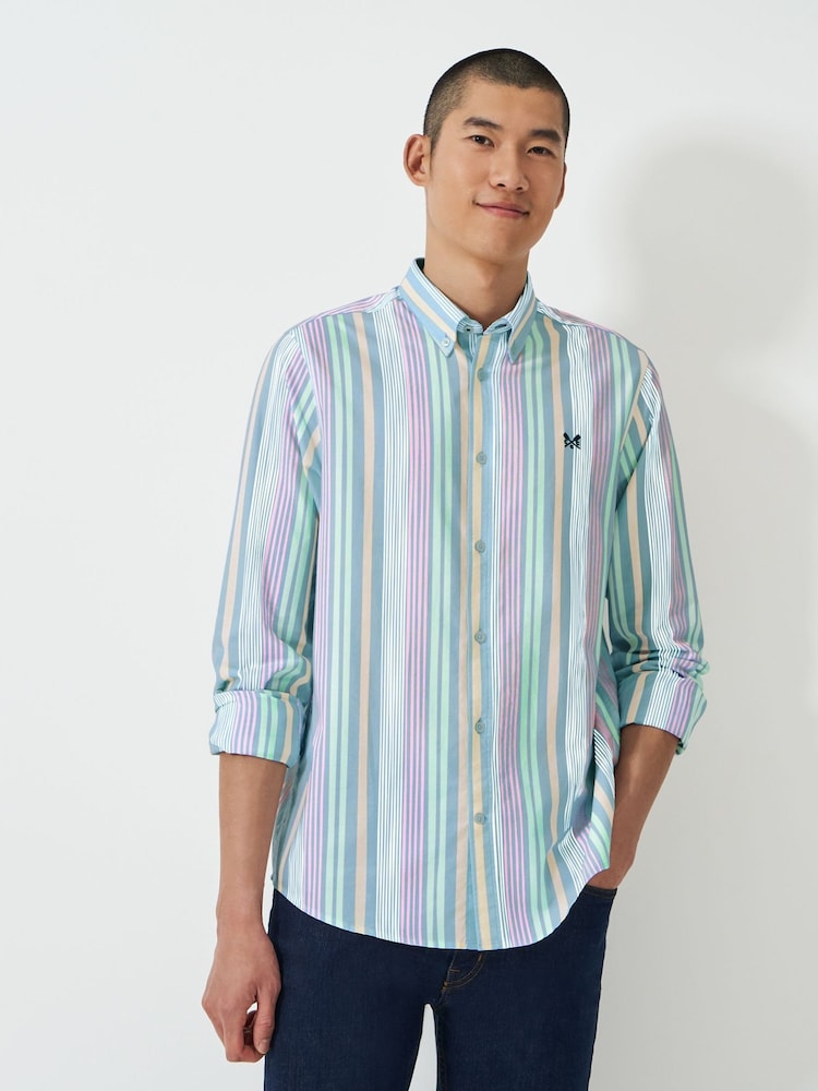 Crew Clothing Blue Classic Fit Oxford Cotton Shirt - Image 1 of 5