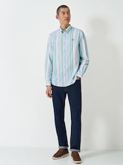 Crew Clothing Blue Classic Fit Oxford Cotton Shirt - Image 3 of 5