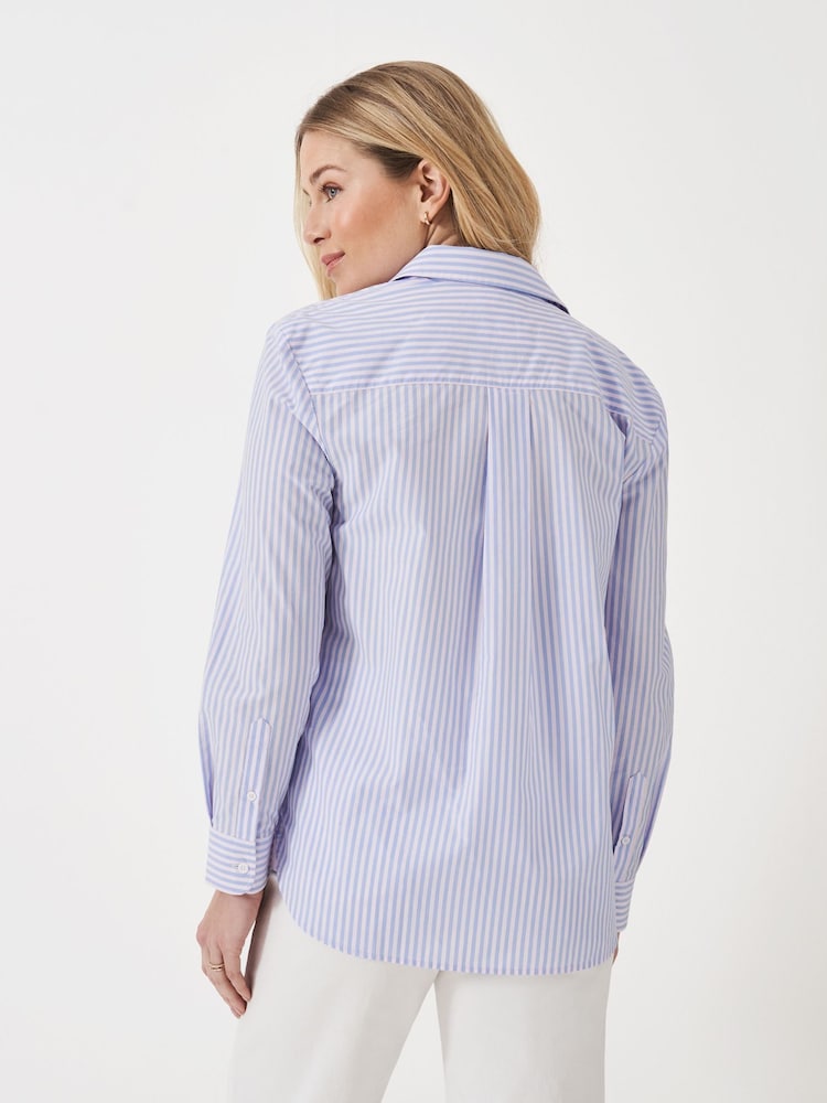 Crew Clothing Blue Cotton Poplin Shirt - Image 2 of 5