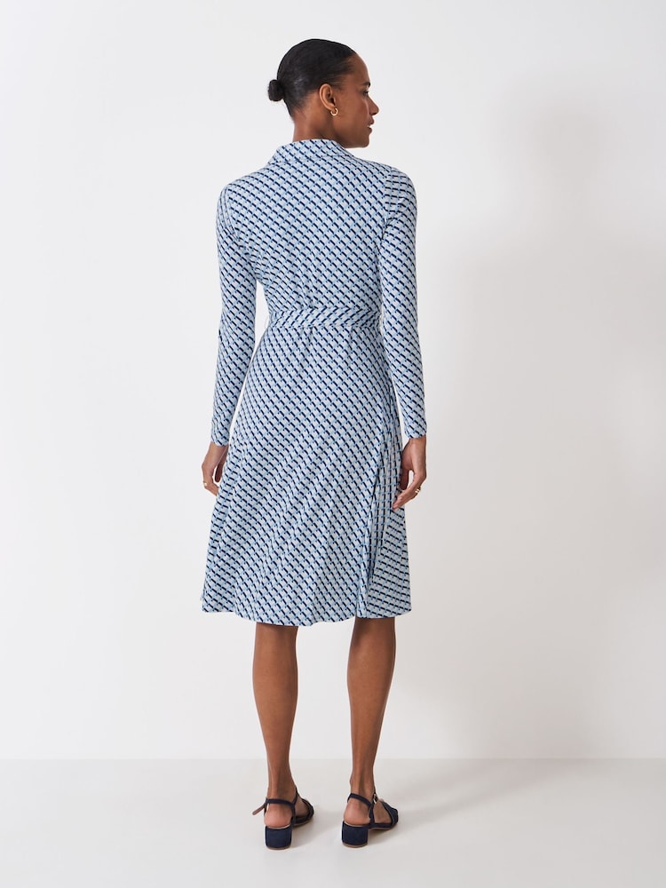 Crew Clothing Blue Emma Jersey Shirt Dress - Image 2 of 5