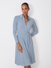 Crew Clothing Blue Emma Jersey Shirt Dress - Image 3 of 5