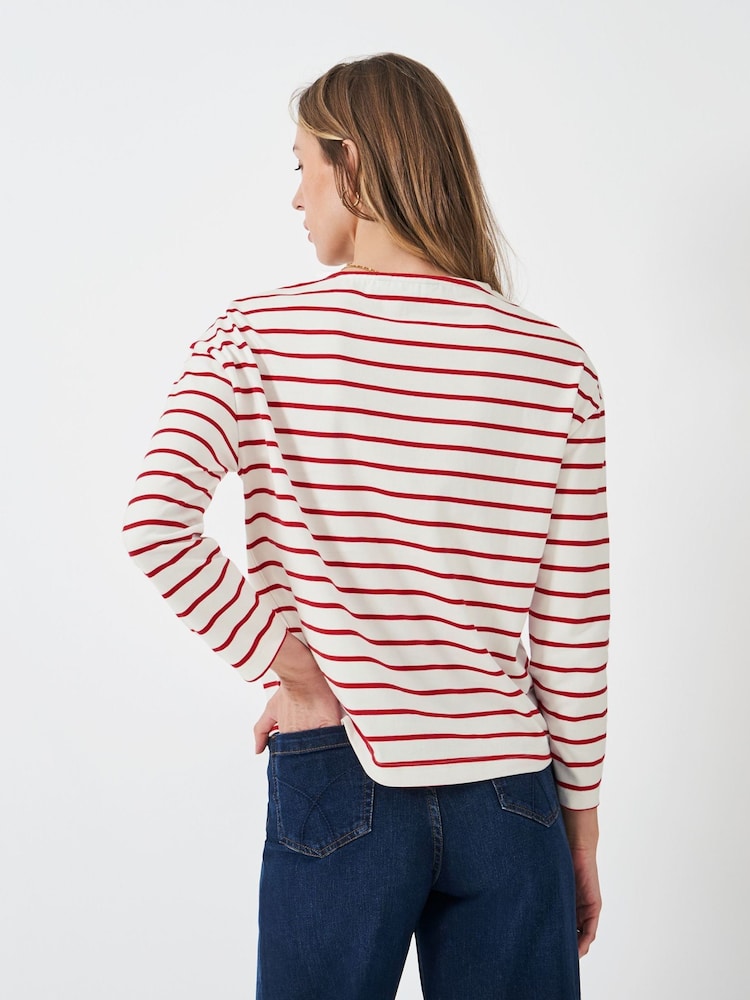 Crew Clothing Midweight Cotton Breton T-Shirt - Imagem 2 de 5