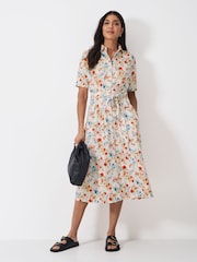 Crew Clothing Red Fern Darted Print Dress - Image 1 of 5