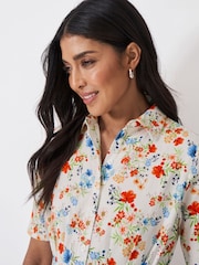 Crew Clothing Red Fern Darted Print Dress - Image 4 of 5