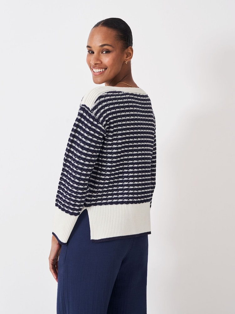 Crew Clothing Emilia Textured Stitch Cotton Jumper - Imagem 2 de 5
