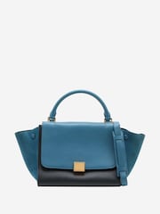 Sign of the Times Blue Trapeze Leather and Suede 2Way Bag - Image 1 of 10