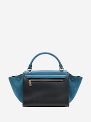 Sign of the Times Blue Trapeze Leather and Suede 2Way Bag - Image 2 of 10