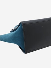Sign of the Times Blue Trapeze Leather and Suede 2Way Bag - Image 3 of 10