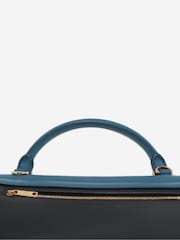 Sign of the Times Blue Trapeze Leather and Suede 2Way Bag - Image 9 of 10
