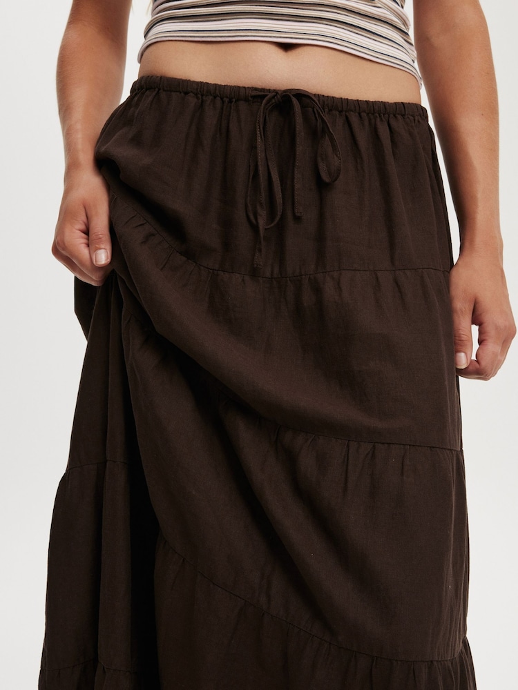Cotton On Brown Haven Multi Tiered Maxi Skirt - Image 5 of 5 Cotton On Brown Haven Multi Tiered Maxi Skirt - Image 5 of 5