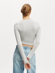 Cotton On Grey All Day Crew Long Sleeve Top - Image 2 of 4