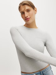 Cotton On Grey All Day Crew Long Sleeve Top - Image 3 of 4