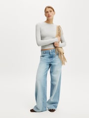 Cotton On Grey All Day Crew Long Sleeve Top - Image 4 of 4