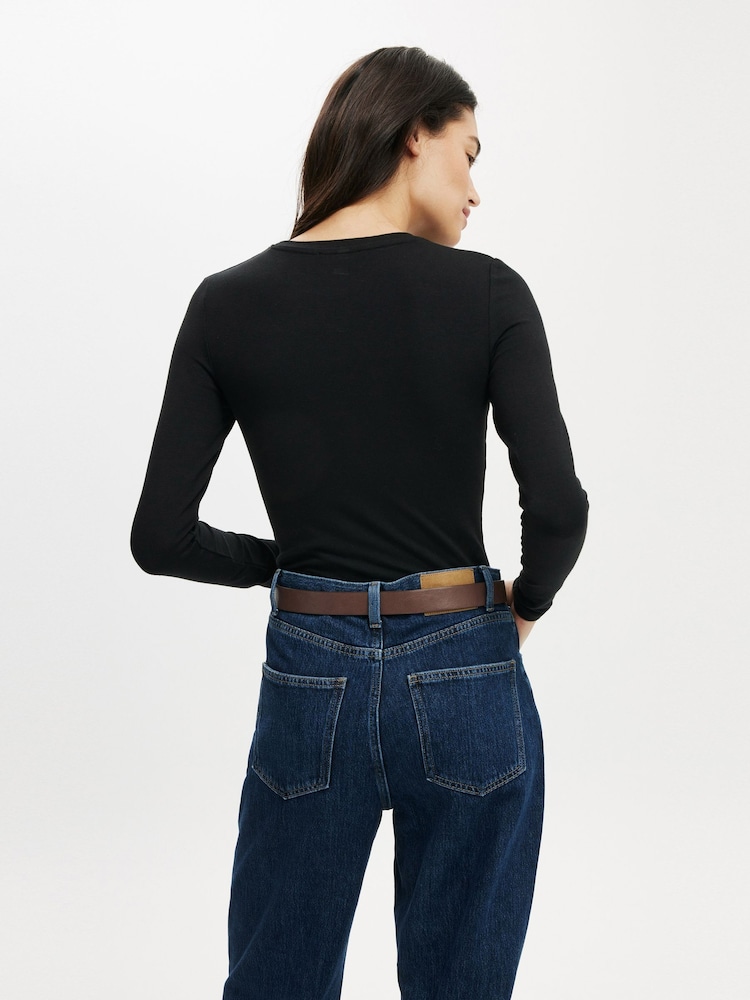 Cotton On Black All Day Crew Long Sleeve Top - Image 2 of 4