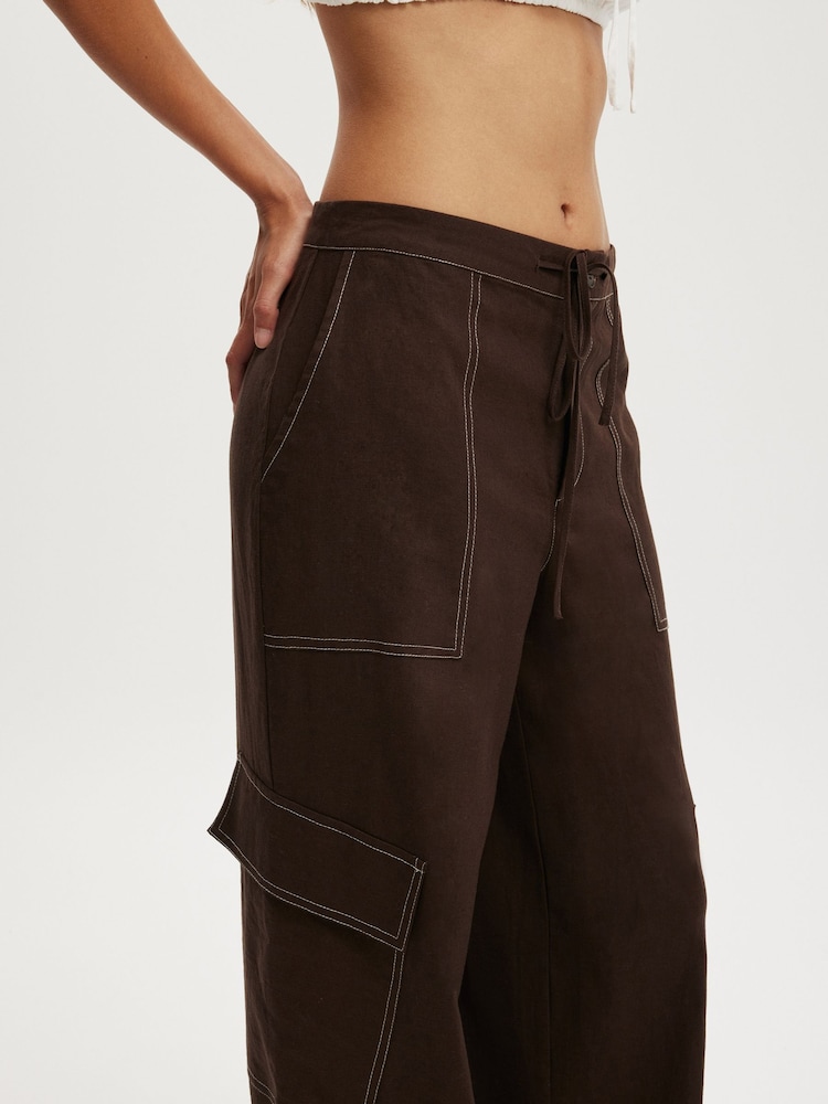 Cotton On Brown Haven Utility Trousers - Image 5 of 5