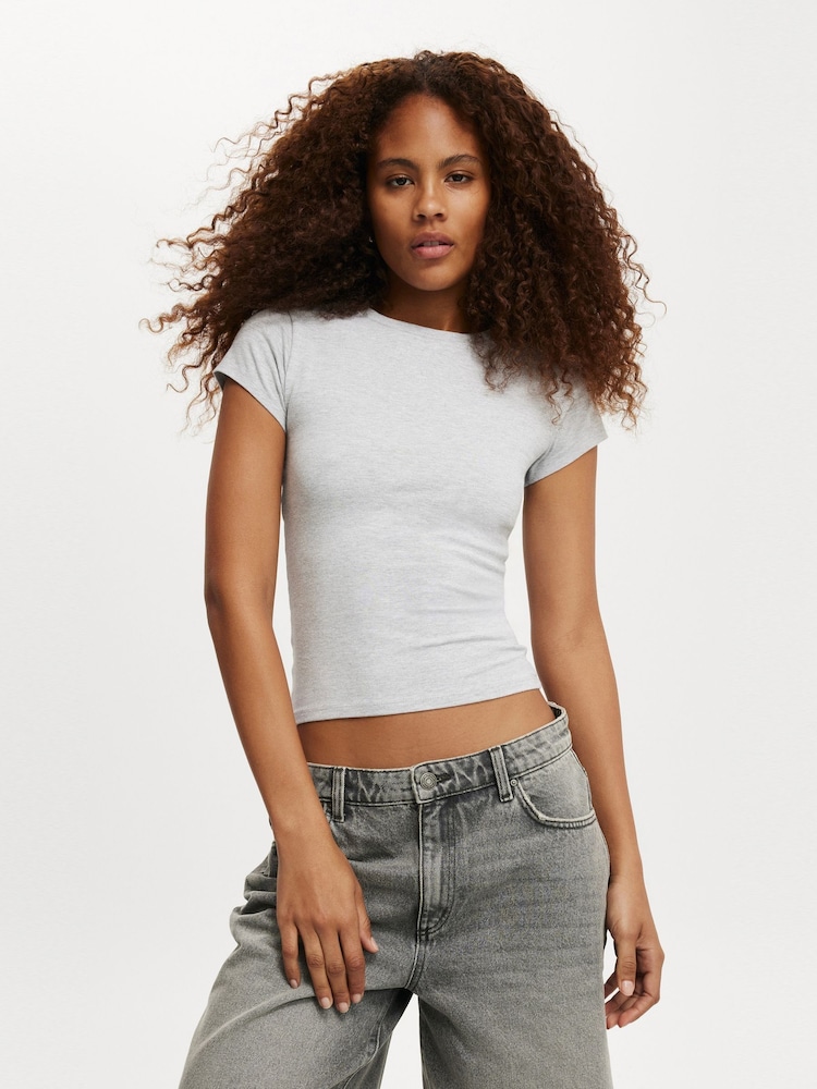 Cotton On Grey All Day Crew T-Shirt - Image 1 of 4