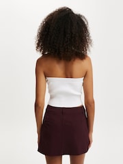 Cotton On White Baby Rib Button Bandeau T-Shirt - Image 2 of 4