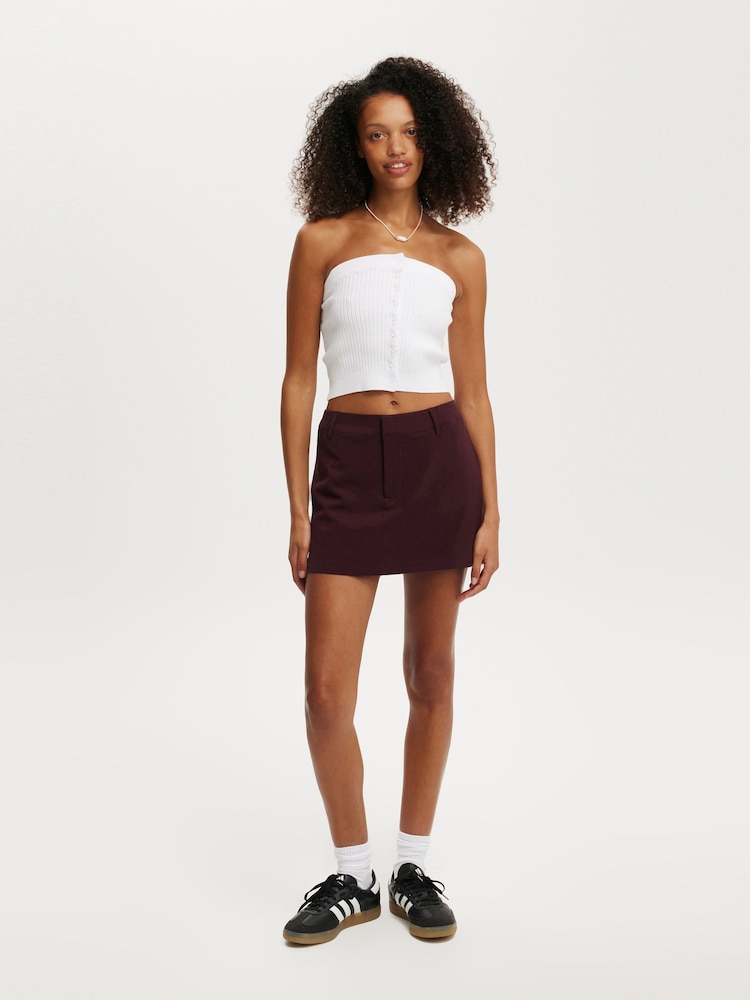 Cotton On White Baby Rib Button Bandeau T-Shirt - Image 4 of 4