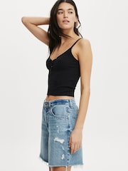 Cotton On Blue Relaxed Denim Shorts - Image 3 of 6
