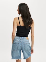 Cotton On Blue Relaxed Denim Shorts - Image 4 of 6