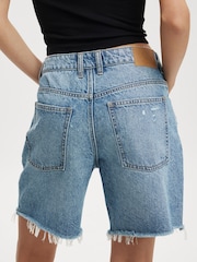 Cotton On Blue Relaxed Denim Shorts - Image 5 of 6