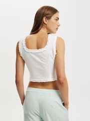 Cotton On White Emily Ruffle Top - Image 2 of 4