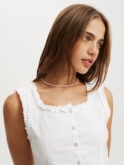 Cotton On White Emily Ruffle Top - Image 4 of 4