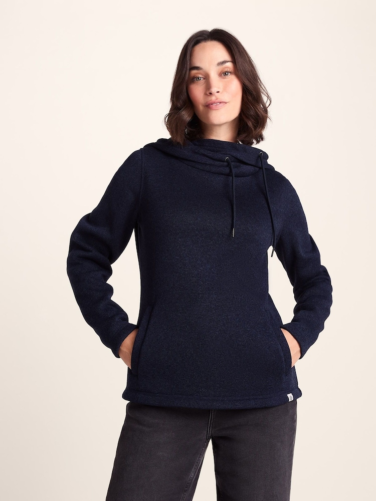 Tog 24 Blue Womens Acer Knitlook Fleece Hoodie - Image 2 of 7 Tog 24 Blue Womens Acer Knitlook Fleece Hoodie - Image 2 of 7