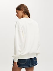 Cotton On White Classic Graphic Print Crew Sweatshirt - Image 2 of 4