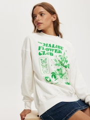 Cotton On White Classic Graphic Print Crew Sweatshirt - Image 3 of 4