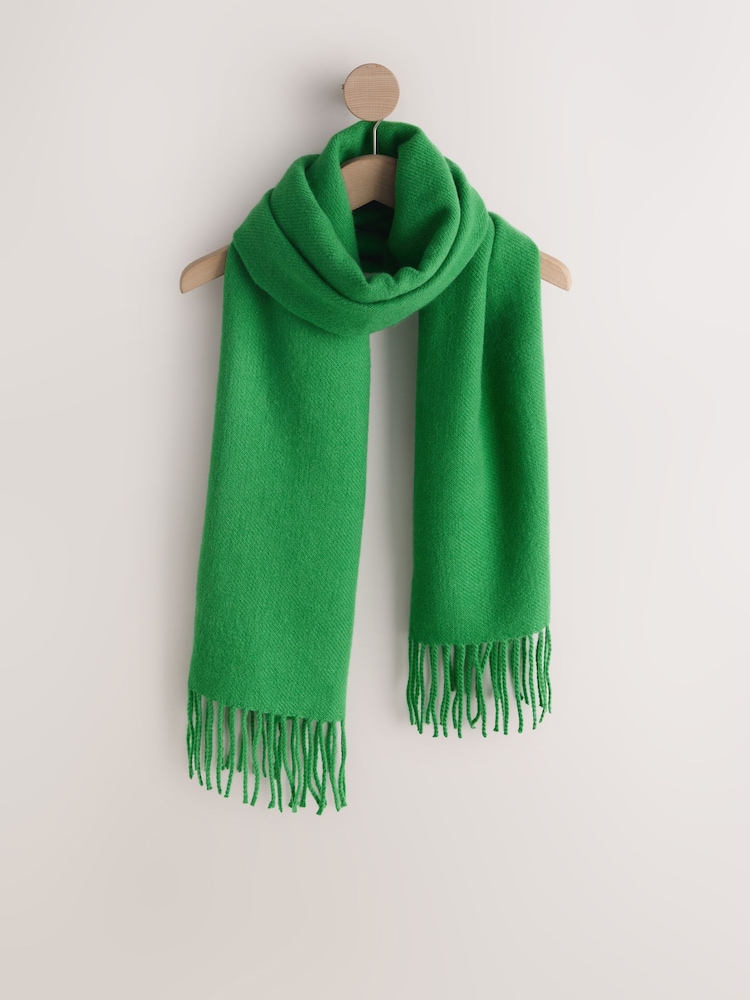 Green Midweight Wool Blend Scarf - Image 1 of 3 Green Midweight Wool Blend Scarf - Image 1 of 3