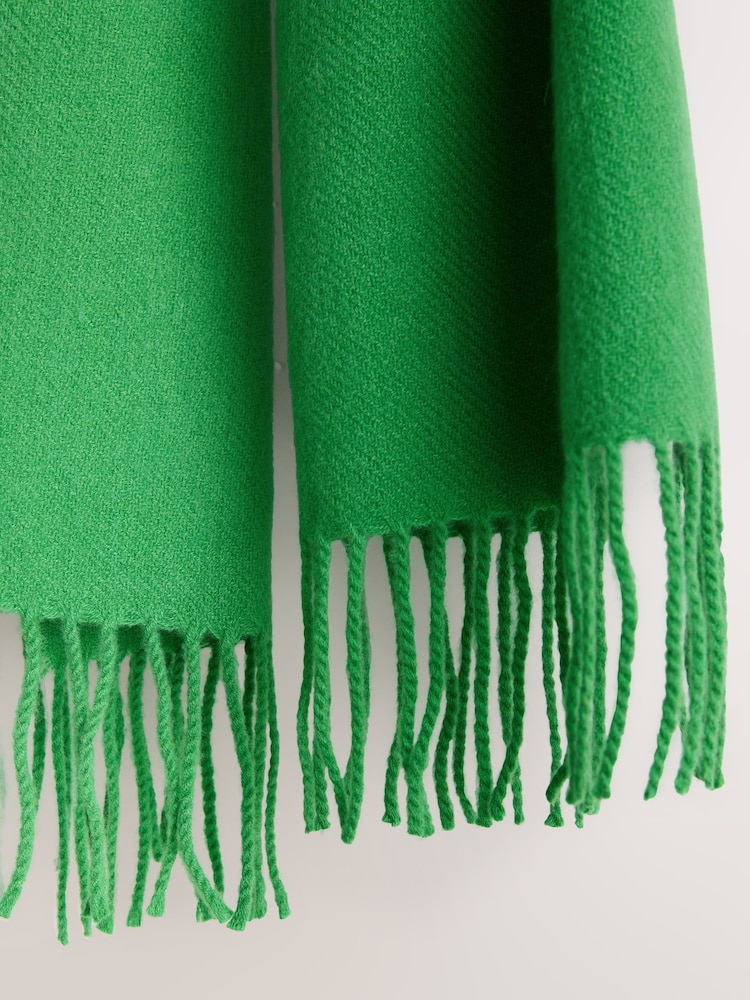 Green Midweight Wool Blend Scarf - Image 3 of 3 Green Midweight Wool Blend Scarf - Image 3 of 3