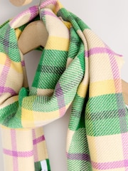 Yellow Check Midweight Brushed Wool Blend Blanket Scarf - Image 7 of 8