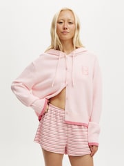 Cotton On Pink Hooded Button Up Hoodie - Image 1 of 5
