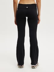 Cotton On Black Ultra Soft Roll Over Flared Trousers - Image 2 of 5