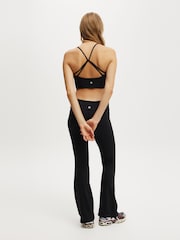 Cotton On Black Ultra Soft Roll Over Flared Trousers - Image 4 of 5