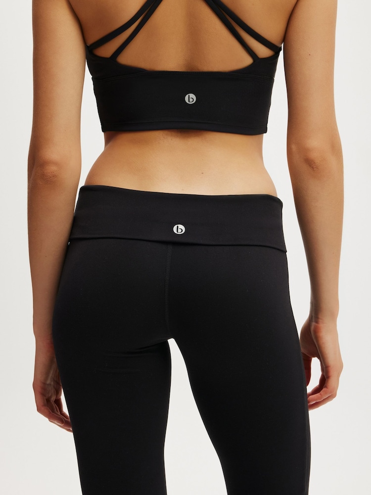 Cotton On Black Ultra Soft Roll Over Flared Trousers - Image 5 of 5