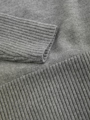 Grey Knitted Mock Layer Poncho - Image 9 of 10