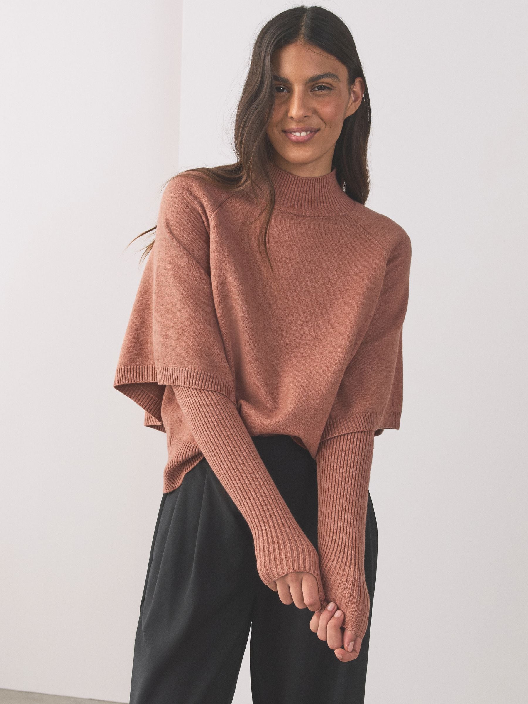 Buy Nude Knitted Mock Layer Jumper from the Next UK online shop