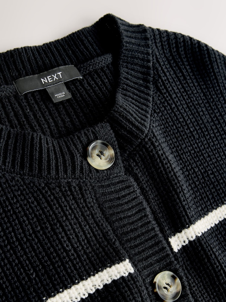 Black Stripe Button Through Knitted Tank - Image 2 of 3