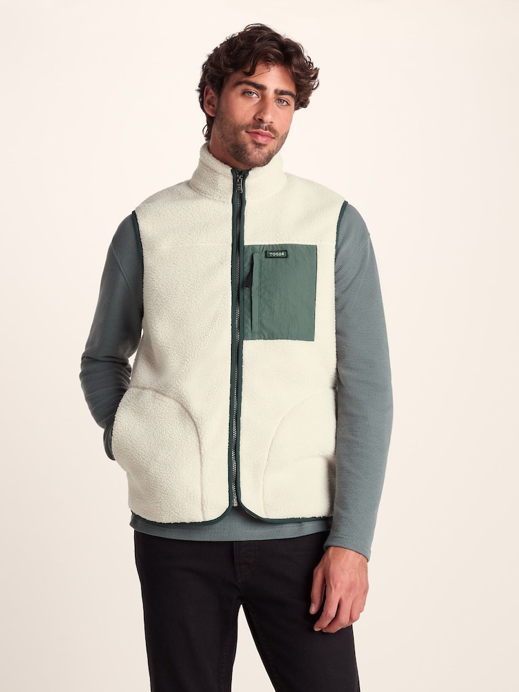 Tog 24 Cream Mens Evan Sherpa Gilet - Image 2 of 7