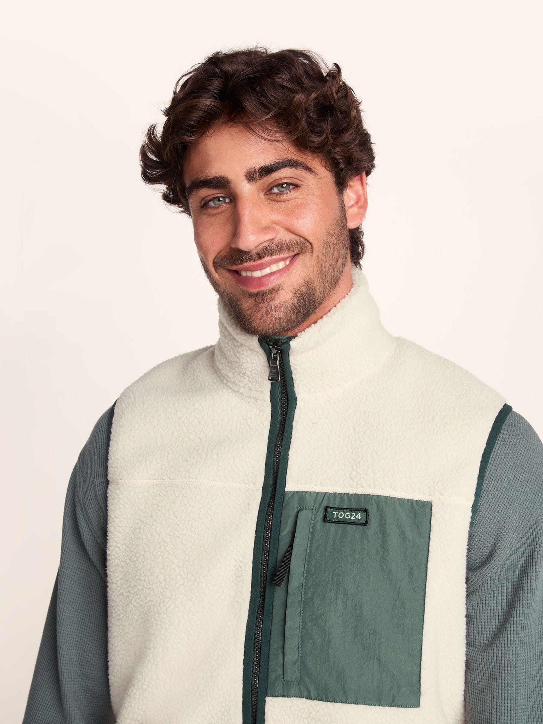 Buy Tog 24 Cream Mens Evan Sherpa Gilet from Next South Africa