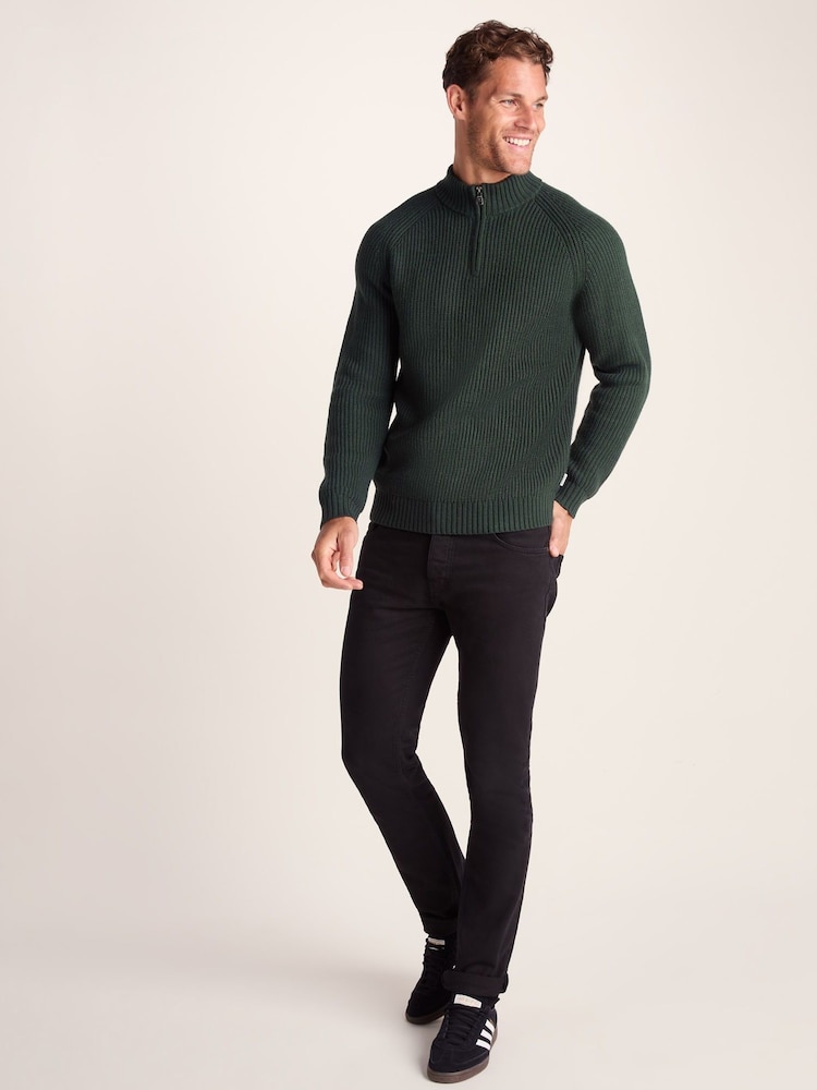 Tog 24 Green Mens Glen Knitted Jumper - Image 1 of 6 Tog 24 Green Mens Glen Knitted Jumper - Image 1 of 6