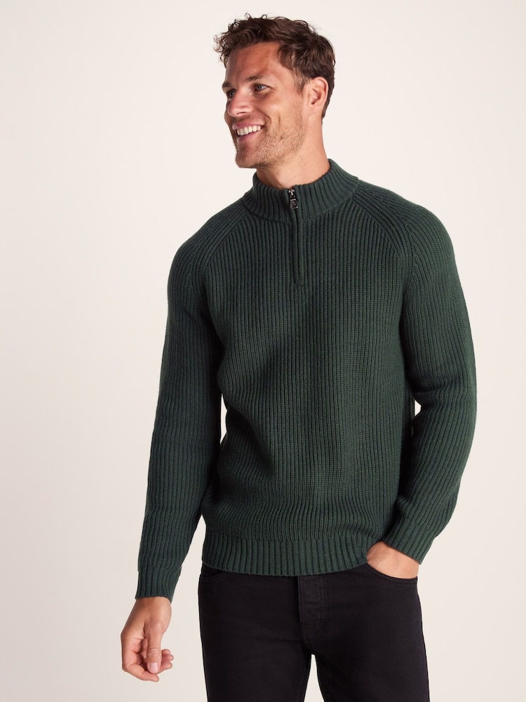 Tog 24 Green Mens Glen Knitted Jumper - Image 2 of 6 Tog 24 Green Mens Glen Knitted Jumper - Image 2 of 6