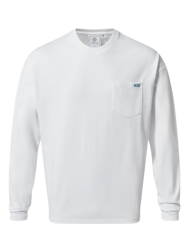 Tog 24 White Mens Formby Long Sleeve T-Shirt - Image 6 of 6