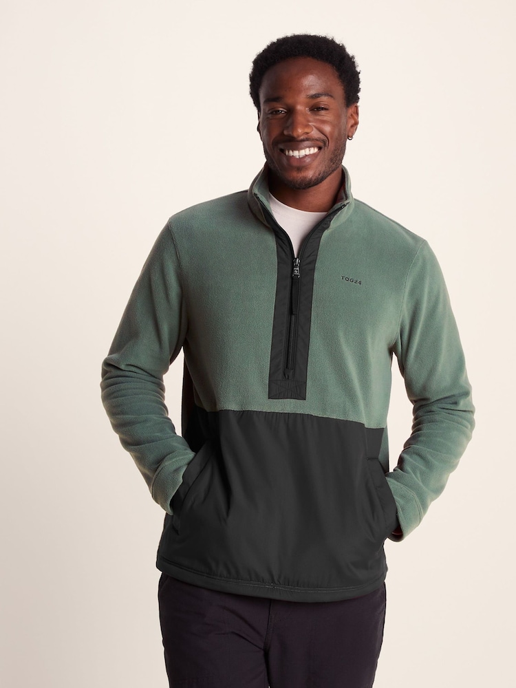 Tog 24 Black Mens Dowson Zip Neck Fleece - Image 2 of 7 Tog 24 Black Mens Dowson Zip Neck Fleece - Image 2 of 7
