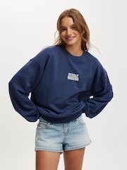 Cotton On Blue Classic Graphic Print Crew Sweatshirt - Image 1 of 4